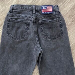 Vintage 90s Ralph Lauren straight leg jeans washed black 0 to 2
